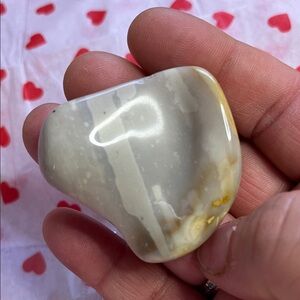 Polished Cream and Tan Decorative Stone Accent